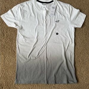 Hollister White and Gray Ombré Short Sleeve Tee